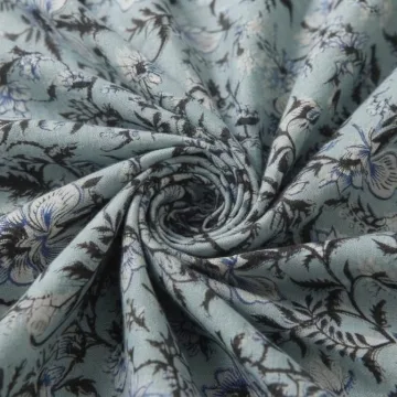 Royal Indigo Floral - Hand Block Printed Pure Cotton Fabric thumbnail 5