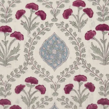 VividBlock Regal Magenta Floral Trellis Cotton Running Fabric thumbnail 2