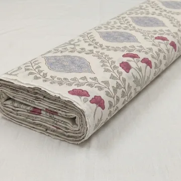 VividBlock Regal Magenta Floral Trellis Cotton Running Fabric thumbnail 3